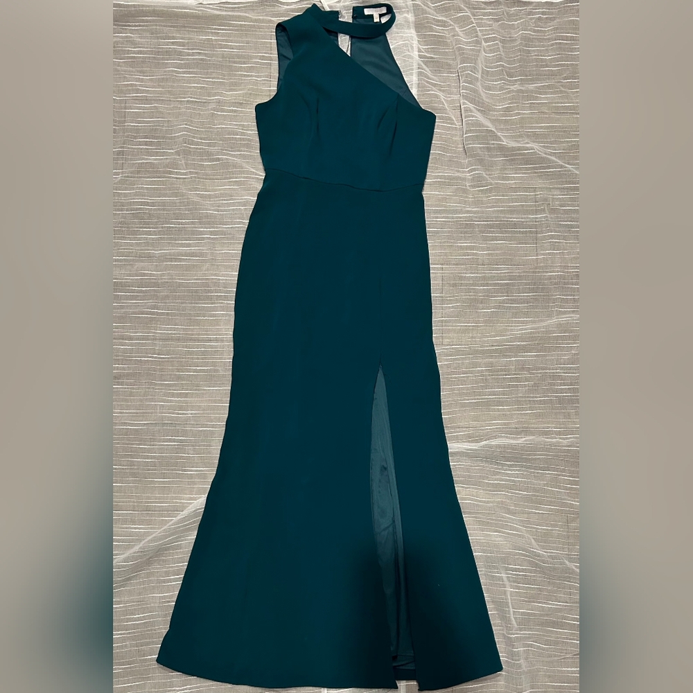 Elegant Teal Strapless Evening Dress